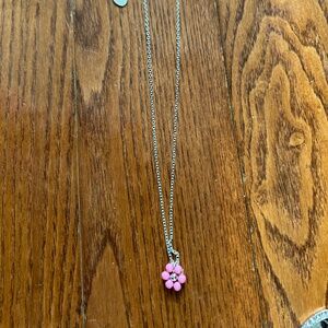 Necklace - flower - silver - Claires